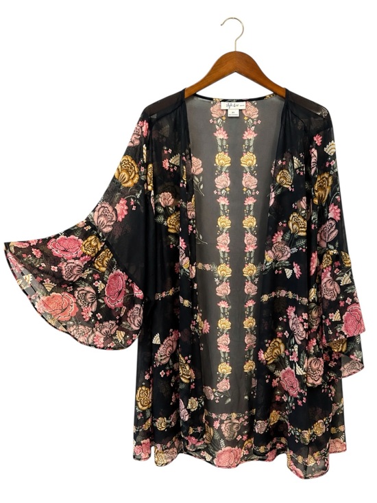 Style & Co. Tops - Floral Sheer Kimono‎ Duster Boho Bell Sleeve Women 2X Layering Flowy Lightweight
